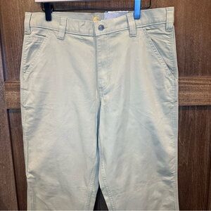 Carhartt Men’s Rugged Flex Rigby Dungaree Relaxed Fit Khaki Pants